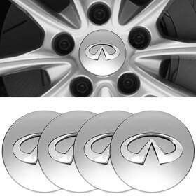 Lgtz6 Thcbme 4pcs Wheel Center Caps Sticker For Infiniti Silver Hub Covers S