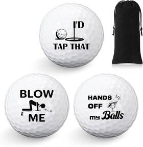 It-threan-3351678 Threan 3 Pcs Golf Ball Gift Set Funny Novelty Golfer Present For Men White