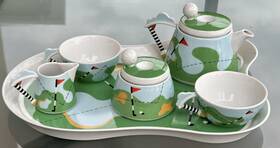 B91gogolfp1 Thun White Porcelain Golf Tea/coffee Set 5pcs