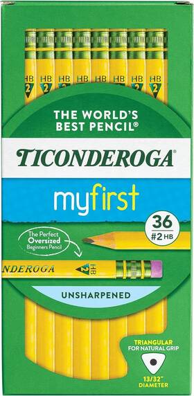 13082 Ticonderoga My First Tri-write Wood-cased 36 Count Pack Of 1 Yellow