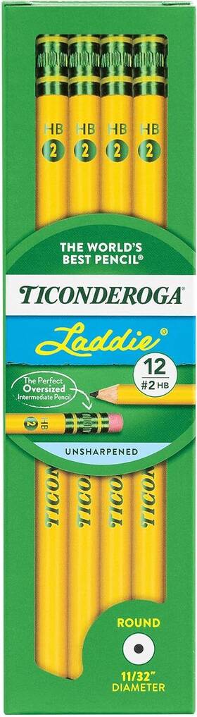 13304 Ticonderoga Laddie Wood-cased Pencils 2 Hb 12 Count Pack Of 1 Yellow