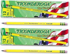 13881-c2 Ticonderoga Yellow Pencil No.1 Extra Soft Lead 1 Count Pack Of 2