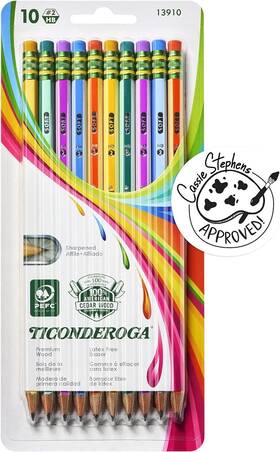 X13910 Ticonderoga 13910 Striped Wood-cased Pencils 2 10 Count Pack Of 1 White