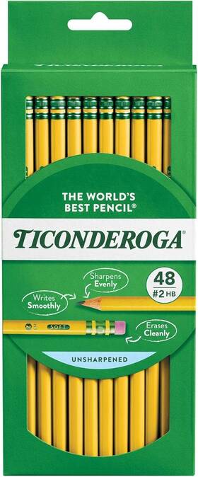 13922 Ticonderoga Wood-cased Pencils Unsharpened 2 48 Count Pack Of 1 Yellow