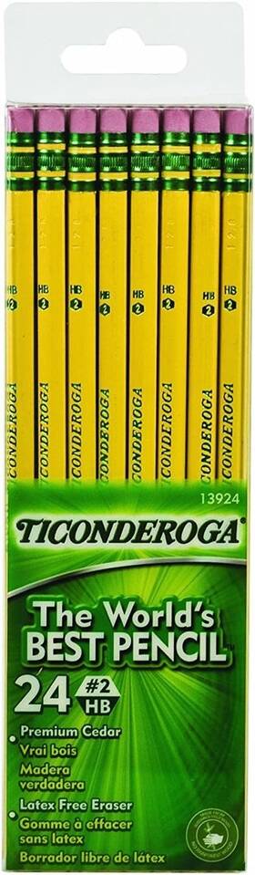 13924 Ticonderoga #2 Pencils Wood-cased 6 24-count 144 Count Pack Of 1 Yellow