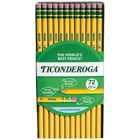 33904 Ticonderoga Wood-cased Pencils Unsharpened 2 72 Count Pack Of 1 Yellow