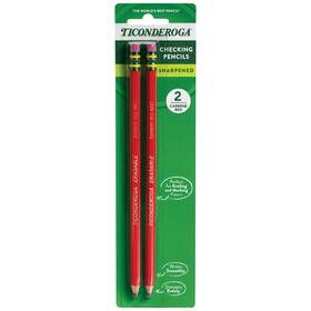 Ticonderoga 599039334526 Erasable Checking Pencils Pre-sharpened 1 Count Pack Of 2 Red