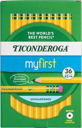 Dix33336 Ticonderoga My First Wood-cased Pencils 2 Hb 1 Count Pack Of 36 Yellow