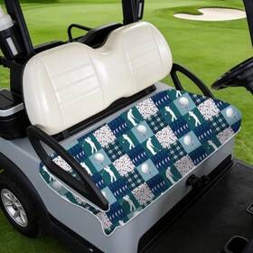 Find-wh0439-072-us53 Tnkbreeze Plaid Golf Cart Seat Covers Replacement Protector Ball Towel Blue