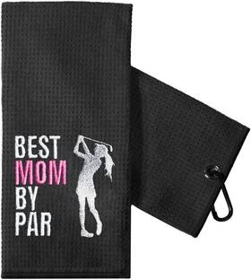 Gt-010 Touner Best Mom By Par Embroidered Golf Towels For Bags 26x15 In Black