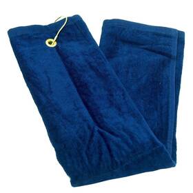 Tromic Usa 788863185088 Navy Blue 100% Cotton Golf Towel Tri-fold With Grommet And Hook 16 Inch X 26