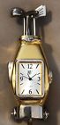 Twy210 Cw Quartz Brass Golf Desk Clock Japan Bag Clubs Golfing