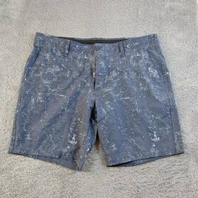 1383953 Under Armour Golf Ua Drive Printed Tapered 9 Inch Shorts Mens Size 40 Blue