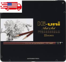 Uni 046942593569 Hi Wooden Pencil Art Set - 10b To 10h Box Of 1 Count Pack Black Uni 046942593569 Hi Wooden Pencil Art Set - 10b To 10h Box Of 1 Count Pack Black
