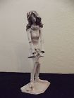 Unique 96s Handmade Dino Bencini Lady Golfer Figurine Italy Signed Desk Shelf
