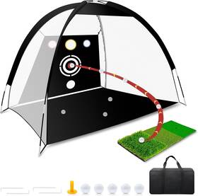 Ushjnv 718653250382 Golf Net - Upgraded 10x7ft Practice With 5 Balls 10 7ft Black/white