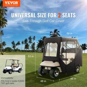 Cov-22 Vevor Golf Cart Enclosure 600d Polyester Driving With 4-sided Trans