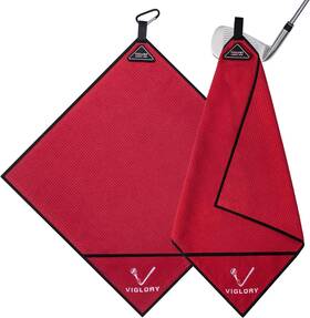 Viglory 704754388598 Magnetic Golf Towel - Exclusive Cleaning 18 Inch L X W Red