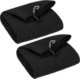 Vividly 761334485948 2 Pack 16 Inch X 24 Tri-fold Golf Towels Premium Microfiber Black