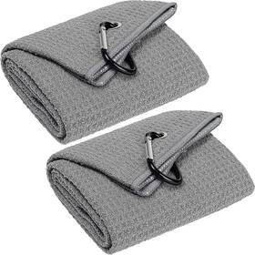 Vividly 761334789947 2 Pack 16 Inch X 24 Tri-fold Golf Towels Premium Gray