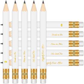 50pencils Vusnud 50pencils- 50pcs - Bridal Shower Sharpened Half Pencils With 1 Count Pack Of 50 White