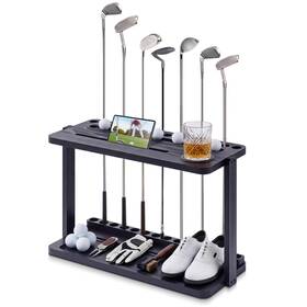 Ute-wesiti-3836 Wesiti Wooden Golf Club Holder Stand For 14 Clubs 15 Balls Putter