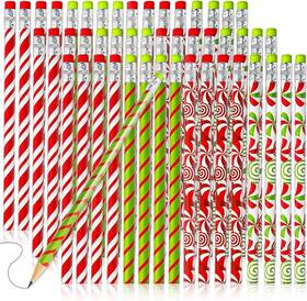 W10896 Whaline 100pcs Christmas Candy Pencils With 1 Count Pack Of 100 Red Green