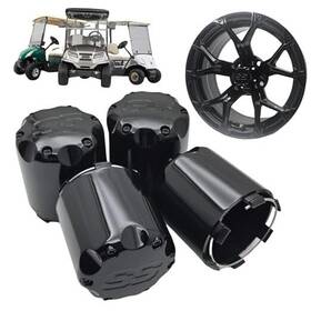 Wkc1-ss-gb Wuko-hunt Golf Cart Ss Wheel Center Cap Cover Itp Push In Style Hub Gloss Black-ss