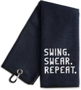 Rgt-bt006 Wuuckoo Swing Swear Repeat Embroidered Golf Towel Funny For Large Pink