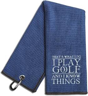 Rgt014 Wuuckoo Thats What I Do Play Golf And Know Things Embroidered Navy Small