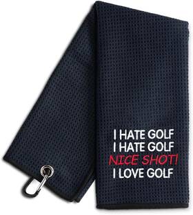Rgt036 Wuuckoo I Hate Golf Nice Shot Love Embroidered Towel Funny Large
