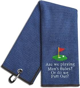 Rgt042 Wuuckoo Are We Playing Mens Rules Or Do Putt Out Embroidered Navy Small