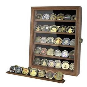 Zsj0057 Xjmil Military Challenge Coin Holder Medal Display Case With Hd Tempered Rust Brown
