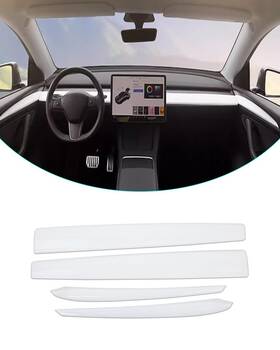Tsl3y-yibiaoneishi-4jianyabai Yokoohitech Matte White Dashboard Cover And Front Door Compatible With Tesla Model