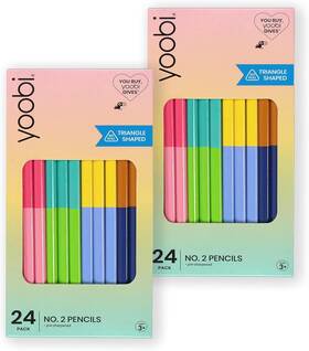 Wrpe-2362 Yoobi #2 Pencils Pre-sharpened In Bold Colors Pink Yellow