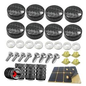 Youoy 745437925846 License Plate Screws -carbon Fiber Pattern Plastic Car With Carbon Caps