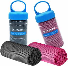 Yqxcc 604348203378 2 Pack Cooling Towel 47 Inch X12 Ice For Large Dark Gary/rose Red