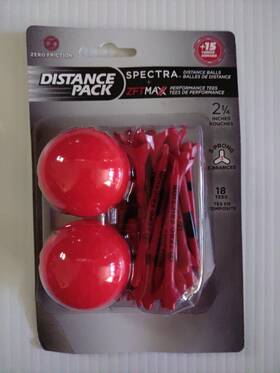 Zero Friction 818234024071 Spectra Distance Pack Two Ball Tees Red Sealed