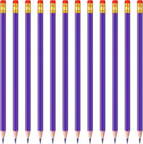 Zhanmai-pencils-23667 Zhanmai 24 Pieces Checking Erasable Pencils 1 Count Pack Of Purple