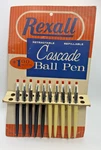 Vintage Rexall Cascade Ball Cardboard Countertop Display W/10 Pens Rare. Fixed Price $124.95.