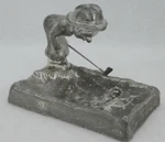 Golfer Figurine Coin Trinket Dish Silver Plate Humorous Meriden International. Fixed Price $19.99.