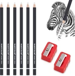 6PC Eraser Pencils And 2PC Sharpener, Fine Detail For Sketching, Charcoal. Fixed Price $10.44.