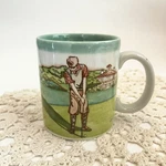 Vintage Mug Putting Green Man Golfers Coffee Cup Clubhouse Figi. Fixed Price $12.00.