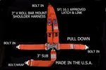 5 Point Racing V Harness Sfi 16.1 Latch & Link Seat Belt Bolt Orange Ihra Adrl. Fixed Price $115.49.