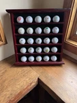 Elegant Golf Cabinet Wall Mount Display Trophy Balls Holder Mahogany Finish. Fixed Price $18.00.