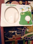 Vintage Golf Inspired Picture Frame Ceramic By Russ Made Korea 4 6 Damag. Fixed Price $5.00.