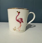 Sara Miller London Flamingo Mug Portmeirion Gold Rim Pink Bird Coffee Cup New. Fixed Price $16.99.