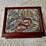 Lemcke Woods Crafted Clarksville Tn & Tapestry Box Howling Wolf Wolves. Fixed Price $36.99.