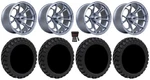 Gtw Spyder 15" Golf Cart Wheels Matte Silver 23" Nomad Tires Yamaha. Fixed Price $867.24.