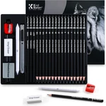 24PCS Professional Sketch Set 5H To 14B Pencils, Charcoal Art. Fixed Price $14.93.
